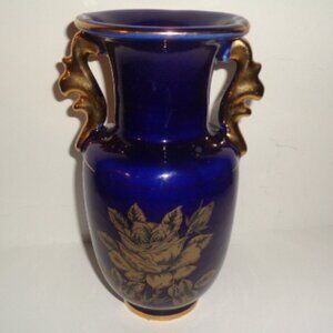 SPOLDZ ZGODA, Polish Ceramic Vase 8" Tall, Gold Trim